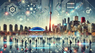 Toronto’s tech district where AI startups thrive and attract major funding.